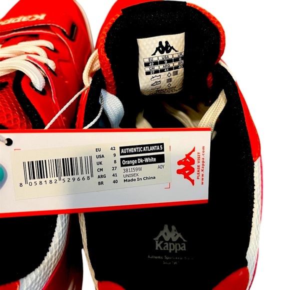 Authentic Kappa Atlanta 5 Red & White Tennis Shoe Sneaker Size: 9 - Picture 3 of 6